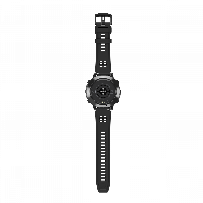 iSEN X3 okosora, fekete szilikon, 1.73" AMOLED, SpO2-, stresszfigyeles, 100+ sportmod, Bluetooth, 1000 mAh, Android 9.0 vagy iOS 9.0 es ujabb verzio kompatibilis [13]