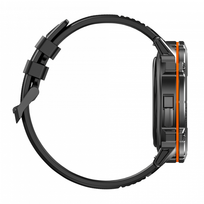 iSEN X3 okosora, fekete szilikon, 1.73" AMOLED, SpO2-, stresszfigyeles, 100+ sportmod, Bluetooth, 1000 mAh, Android 9.0 vagy iOS 9.0 es ujabb verzio kompatibilis [9]