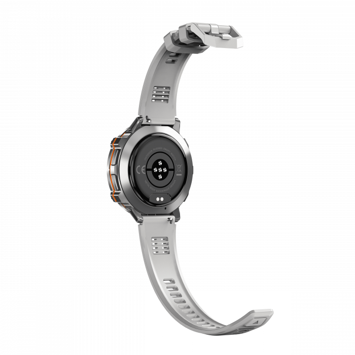 iSEN X3 okosora, Szürke szilikon, 1.73" AMOLED, SpO2-, stresszfigyeles, 100+ sportmod, Bluetooth, 1000 mAh, Android 9.0 vagy iOS 9.0 es ujabb verzio kompatibilis [10]