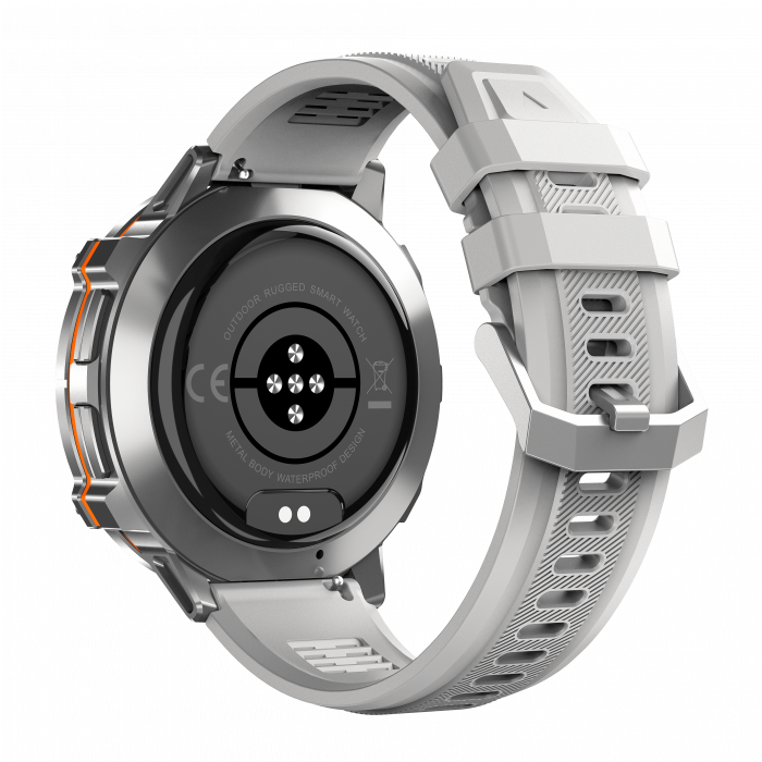 iSEN X3 okosora, Szürke szilikon, 1.73" AMOLED, SpO2-, stresszfigyeles, 100+ sportmod, Bluetooth, 1000 mAh, Android 9.0 vagy iOS 9.0 es ujabb verzio kompatibilis [7]