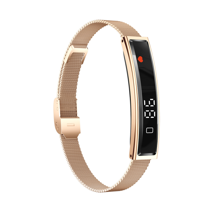 Okoskarkötő iSEN B3, Arany, Rozsdamentes acél, 18mAh, Pulzusszám- és Vér-oxigénszint Mérő, Alvás- és Tevékenységkövetés, Női Egészség, Mesterséges Intelligencia Asszisztens, Mágneses Töltés [5]