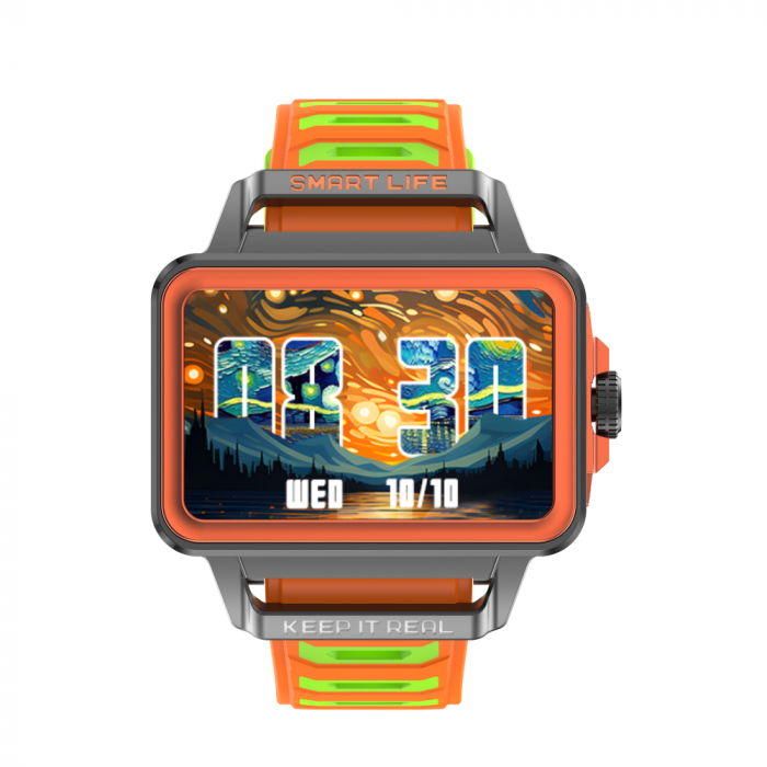 Okosóra iSEN S666, Narancs/Szürke/Zöld, 1,57" TFT HD, iOS / Android, NFC, Bluetooth figyelmeztetés, Jocuri, monitor, 240 mAh [4]