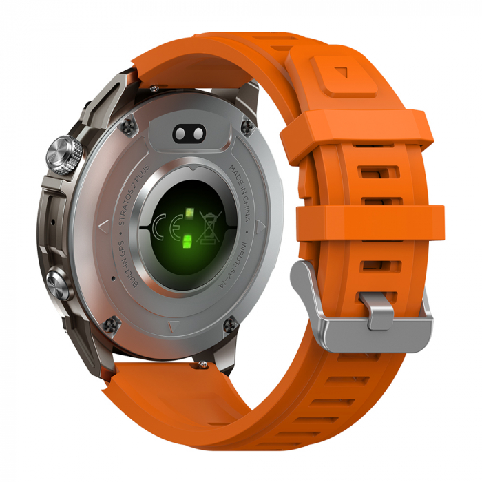 Zeblaze Stratos 2 Plus okosóra, Narancssárga, 1.43" AMOLED, HRV, ECG, Egészségfigyelés, Sportfunkciók, Bluetooth hívás, 530 mAh, Android 5.0 vagy iOS 10.0 vagy újabb [5]