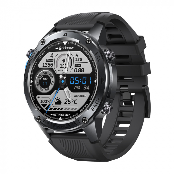 Smartwatch Zeblaze Stratos 2 Ultra 4G, Fekete, Kettős sávos GPS, Bluetooth Hívások, 1.43" AMOLED, 500 mAh, 170+ Sportmód [3]