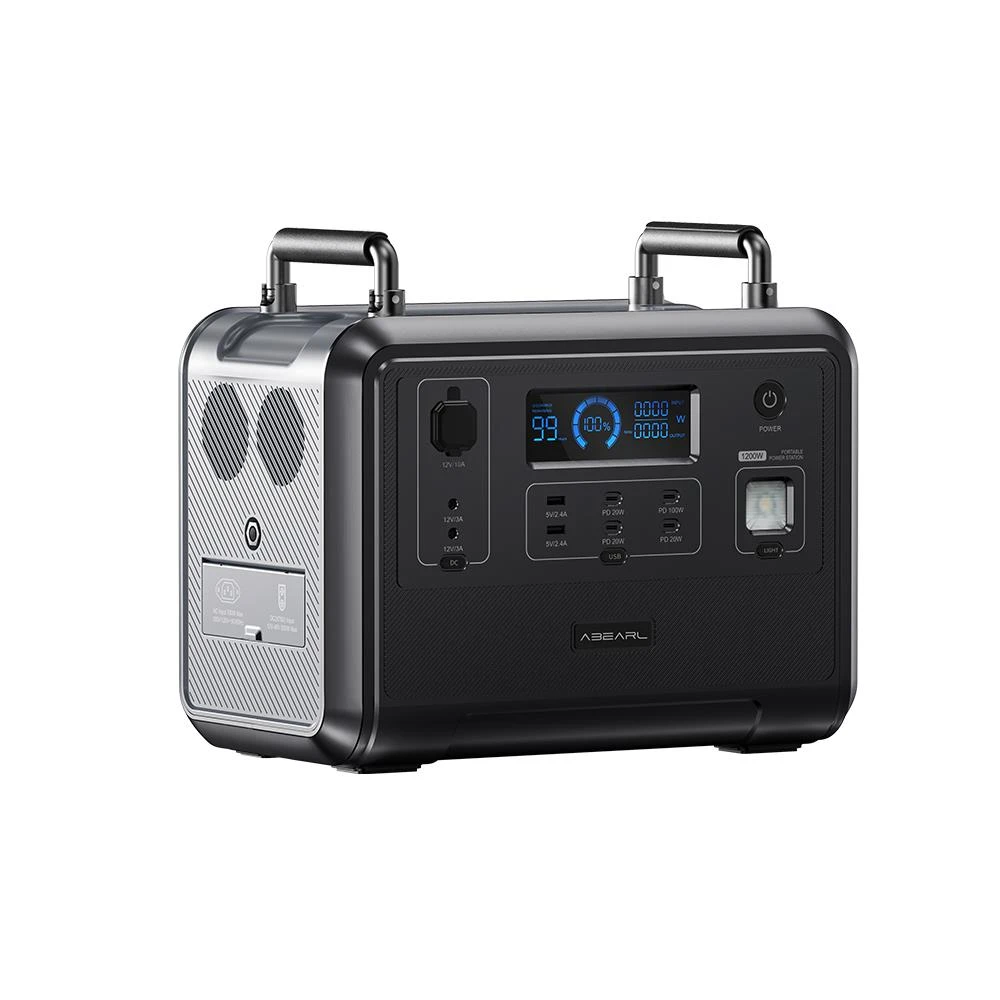 Hordozható elektromos töltőállomás / külső akkumulátor Oukitel P1201E, 960 Wh, 1200w, 220V, LCD képernyő, BMS védelem, LED zseblámpa [3]