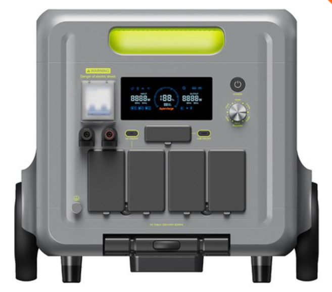 FOSSiBOT F7200 Hordozható Töltőállomás, Zöld, 7200W, 5222.4Wh (5.2kWh), UPS & BMS, 6500+ Ciklus LiFePO4, 5200W Hibrid Töltés, Intelligens App Vezérlés [4]