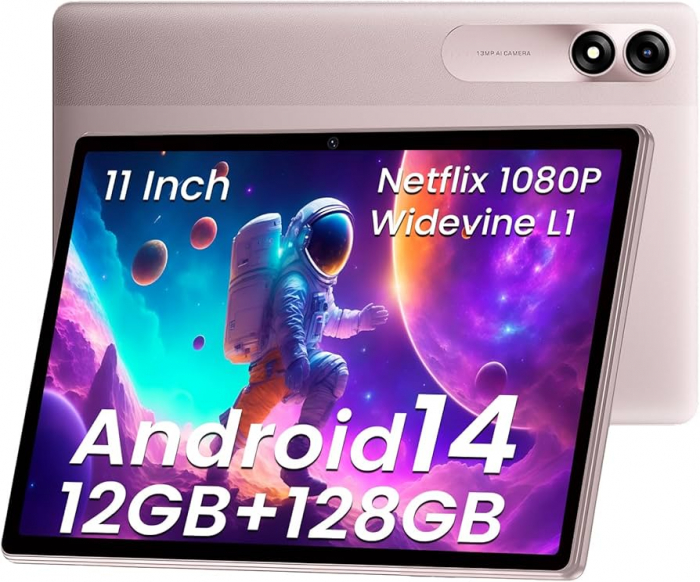 Blackview Tab 90 WiFi Tablet Rózsaszín, 10.92" HD IPS, Android 14, 12GB RAM (4GB + 8GB bővíthető), 128GB ROM, Unisoc Tiger T606, 13MP+8MP, 8200mAh, Arc Feloldás, WiFi5 [4]