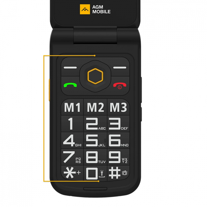 Mobiltelefon AGM M8, Flip, 4G, SOS, Kijelző 2,8", 1500 mAh, hangszóró 104 db [2]