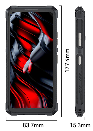 Cubot KingKong ES 3 mobiltelefon, Fekete, 4G, 6.745" HD+ 120Hz, 16GB RAM (6GB+10GB Bővített), 256GB ROM, 48MP, Android 15, SC T615 Octa-core, NFC, 10200mAh, 33W, Két SIM [3]