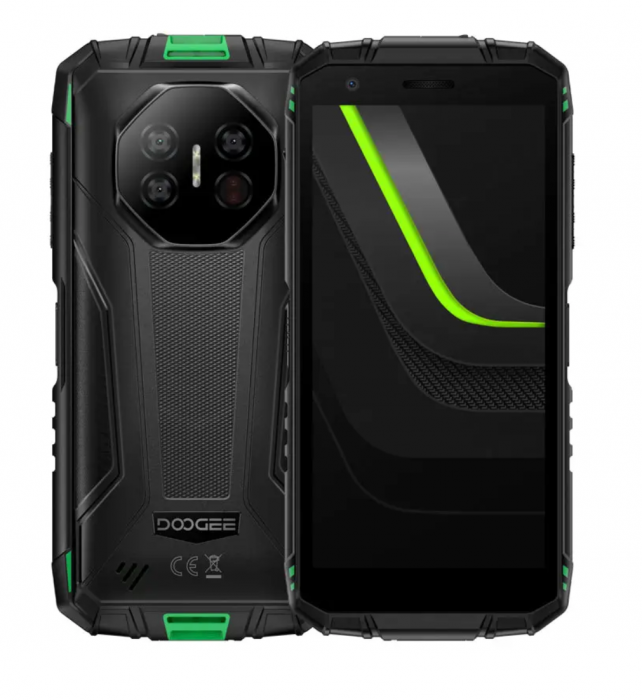 Mobiltelefon Doogee Fire 3 Ultra, Zöld, 4G, 5.5" HD+ IPS, 24GB RAM (6GB + 18GB bővített), 256GB ROM, 16 MP, Android 15, Unisoc T7200, Éjjellátó, NFC, Fordított töltés, 8350mAh, 18W, Két SIM [2]