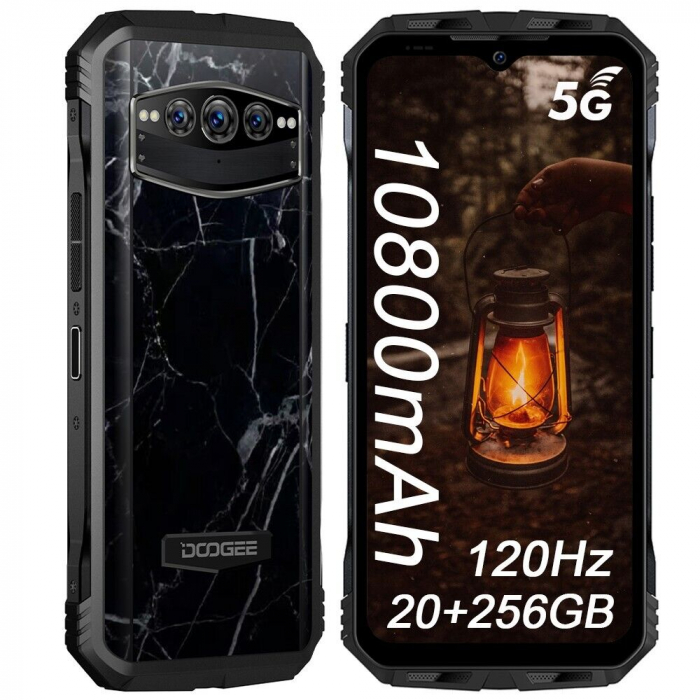 Mobiltelefon Doogee V30T Marble 5G, 6,58" IPS FHD+ Kijelző, 20GB RAM (12GB + 8GB bővíthető), 256GB ROM, Android 12, Octa-Core, 10800mAh, NFC, Dual SIM [3]