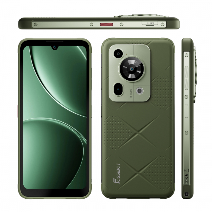 FOSSiBOT F112 Pro 5G mobiltelefon, Zöld, 6.88” HD+ IPS, 24GB RAM(8GB+16GB bővíthető), 256GB ROM, Android 14, Visszatöltés, 50MP+16MP, 18W, Dual SIM hibrid [3]