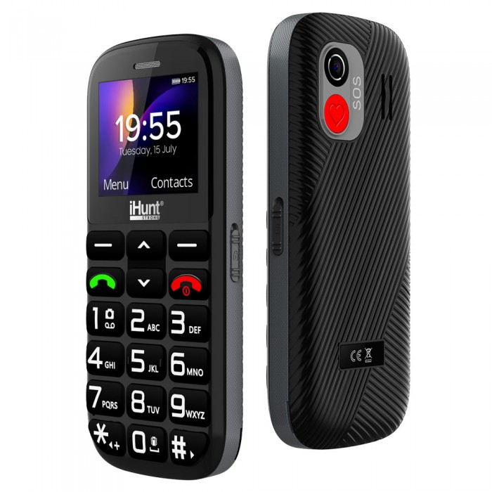 iHunt Senior Comfort Mobiltelefon, 1.77" kijelző, Dual SIM, GSM, USB Type-C, Bluetooth, Kamera, Zsebl [9]