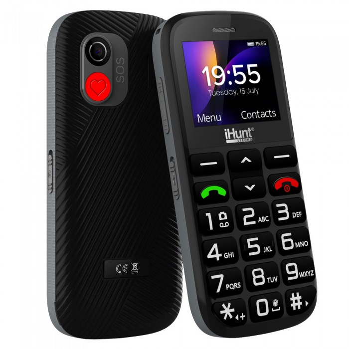 iHunt Senior Comfort Mobiltelefon, 1.77" kijelző, Dual SIM, GSM, USB Type-C, Bluetooth, Kamera, Zsebl [10]