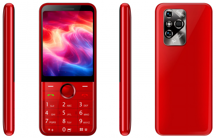 Mobiltelefon iSEN F95, Piros,  4G, Dual SIM, 2.8'' TFT, 48MB RAM + T-Flash 32GB, 0.08 MP Kamera, 1000 mAhMobiltelefon iSEN F95, Fekete, Dual SIM, 2.8'' TFT, 48MB RAM + T-Flash 32GB, 0.08 MP Kamera, 1000 mAh [2]