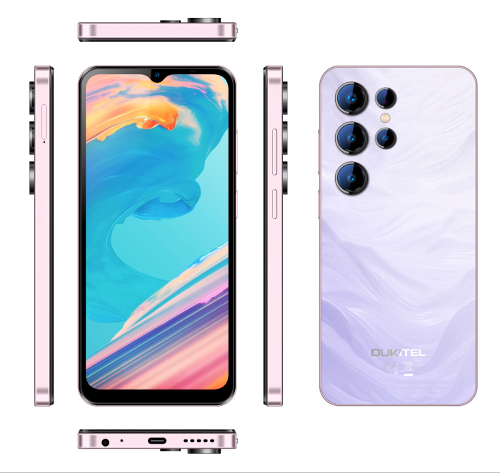 Mobiltelefon Oukitel C2, Rózsaszín, 4G, 6.52" IPS kijelző, 16GB RAM (4GB RAM + 12GB bővíthető), 64GB ROM, 13MP, Android 14, Unisoc T606, OTG, Jack, 5000mAh, Dual SIM [2]