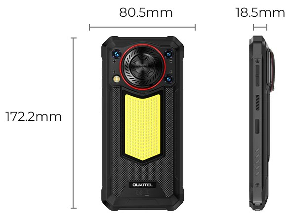 Mobiltelefon Oukitel WP53 S, Fekete, 4G, 6.52" IPS LCD, 16 GB RAM (4 GB + 12 GB Bővíthető), 128 GB, 13 MP, Android 15, Unisoc T615, NFC, FM, Fordított töltés, 11000 mAh, 18 W, Dual SIM [4]