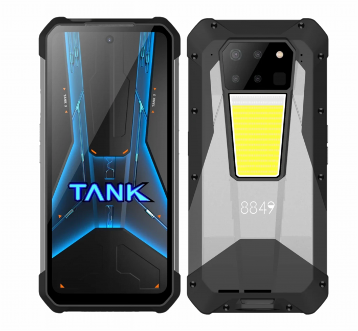 Mobiltelefon Unihertz Tank 3 Pro, 5G, Video projektor 100 Lumen, 6,79" FHD+ 120Hz, Kamera 200mpx, Night Vision, 32GB RAM (16GB + 16GB bővíthető), 512GB ROM, Android 13, Dimensity 8200, 23800mAh [6]
