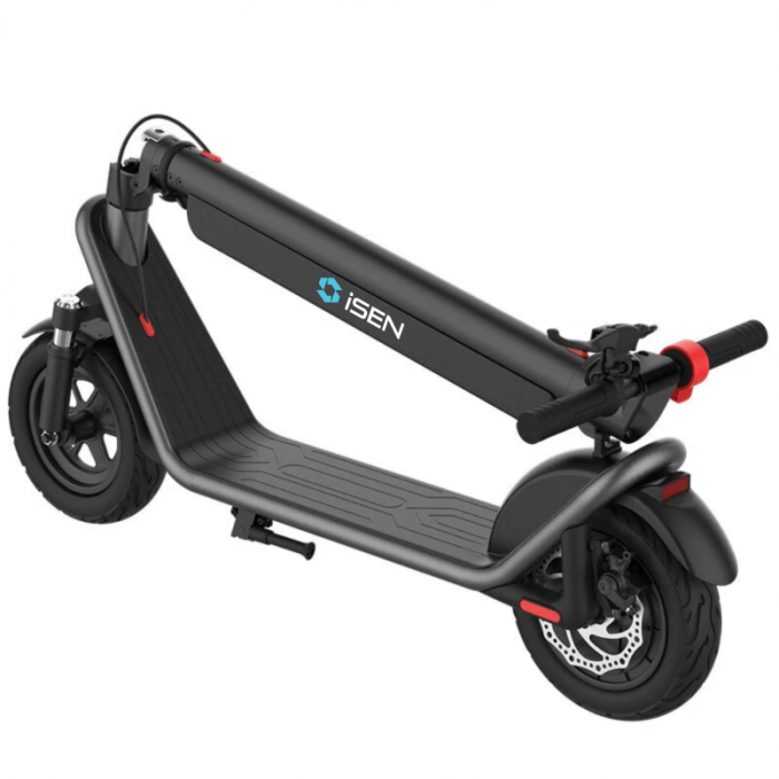 Összecsukható elektromos roller iSEN X11 Szürke, 10 hüvelykes, első felfüggesztés, 500W, maximális hatótávolság 50km, maximális sebesség 35km/h, levehető akkumulátor [3]