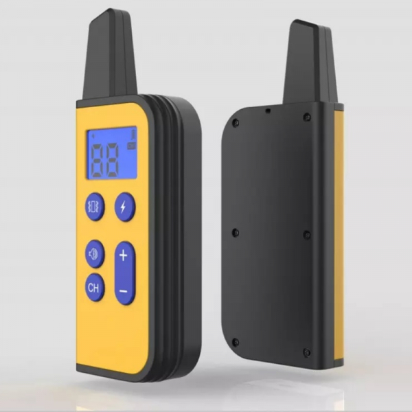 Zgarda electrica pentru dresaj caini STAR Remote Dog Training Collar Galben, Waterproof, Telecomanda cu display LCD iluminat, Reincarcabila [2]