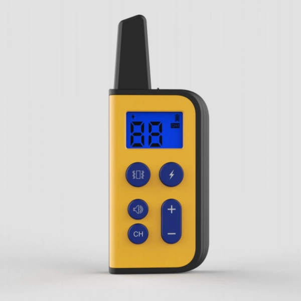 Zgarda electrica pentru dresaj caini STAR Remote Dog Training Collar Galben, Waterproof, Telecomanda cu display LCD iluminat, Reincarcabila [3]