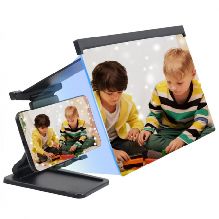 iSEN 3D telefon nagyító plusz fekete összehajtható nagyító tartó, 12", szemvédelem, állítható szög [4]
