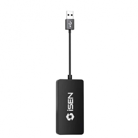Az autó tartozékai - iSEN CCPA Fekete Vezeték nélküli USB-adapter, WiFi 5, Kábeles vagy Vezeték nélküli csatlakozás, Beépített Autós Készlet APK - DualStore