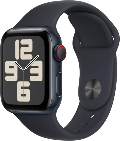 Sport karkötők és órák - Apple Watch SE 2nd Gen 40mm LTE ,Midnight Aluminum Case with Midnight Sport Band S/M