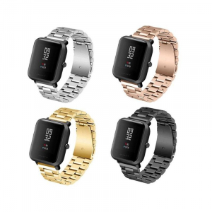 Okosóra tartozékok - Bratara de schimb din metal cu zale mari pentru smartwatch Xiaomi AmazFit Bip