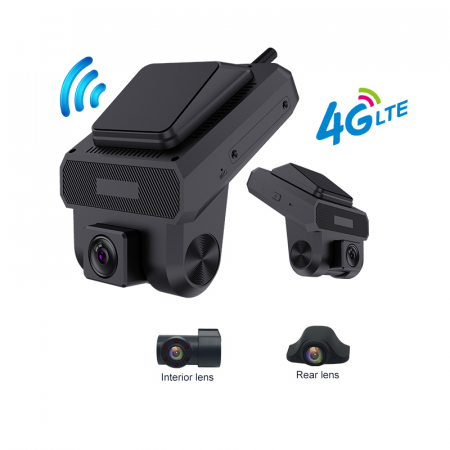 DVR autókamerák - DVR autókamera iSEN ZW3, 3CHS AHD, 4G, 140°-os filmezés, GPS, ADAS, Parkolásfigyelő, Éjszakai látás, Memórianyílás, Hátsó + belső kamera