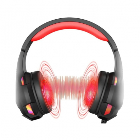 Fülre helyezhető vezetékes, játékhoz iSEN D5 fekete fejhallgató, mikrofon, USB, 3,5 mm-es audio jack, 3,5 mm-es mikrofoncsatlakozó [4]