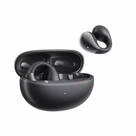 Vezeték nélküli fejhallgató - QCY Crossky C30 Nyitott Fülű Vezeték Nélküli Fülhallgató TWS Fekete Sport Töltőtokkal, Bluetooth 5.4, Érintésvezérlés, IPX4