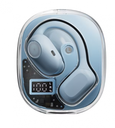 Vezeték nélküli open-ear Blackview AirBuds 100 fülhallgató 500mAh töltőtokkal, Bluetooth 5.3, Ice Blue [2]