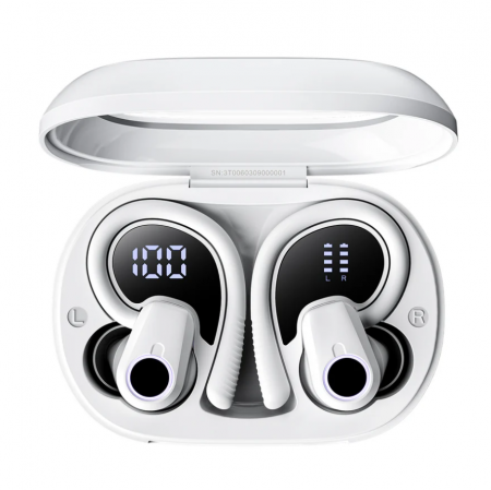 Vezeték nélküli félfüles Blackview AirBuds 60 500mAh töltőtokkal, Bluetooth 5.3, Fehér [1]