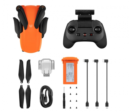 Autel Evo Nano+ Standard összecsukható drón, Narancssárga, 4K, 48MP, 1/2" CMOS, 3 tengelyes gimbal, GPS, 28 perc repülési idő, memóriahely, 2250 mAh [1]