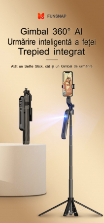 Telefon tartozékok - FUNSNAP A6 AI Felismerés Intelligens Követő Gimball, 360 fokos követés, mobilfotózás, élő közvetítés, rázkódásgátló tartó