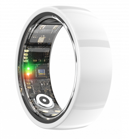 iSEN R1000 Okos Gyűrű Fehér, SpO2 & SMBP, Alvás / Szívritmus / Kalóriafigyelés, Távoli figyelés, Lépés- és Távolságszámláló, Több sportmód, 18mAh [2]