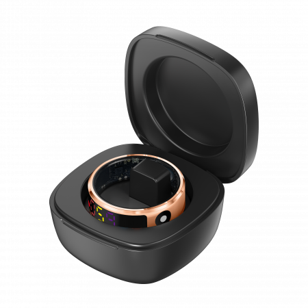 iSEN R12 Okos gyűrű Arany, Szívritmus, Vér oxigén, HRV, Stressz, Alvás, Lépésszámláló, Távolság és kalóriák, Hőmérséklet, Sport módok, Táv fényképezés, Töltőtok, 16 mAh [7]