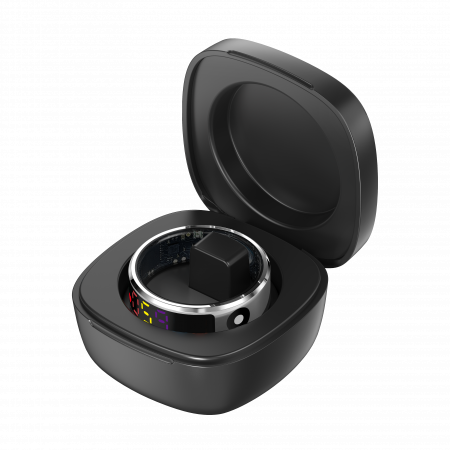 iSEN R12 Okos gyűrű Ezüst, Szívritmus, Vér oxigén, HRV, Stressz, Alvás, Lépésszámláló, Távolság és kalóriák, Hőmérséklet, Sport módok, Táv fényképezés, Töltőtok, 16 mAh [7]