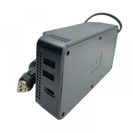 Feszültség Inverter Autós Aljzatról iSEN 8300-2, 12V-ról Kettős EU Aljzatra 230V, 200W Teljesítmény, 2 x USB Port, 5.4A, PD Támogatás, Digitális Kijelző [2]