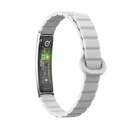 Okoskarkötő iSEN B3, Ezüst+Feher, Szilikon, 18mAh, Pulzusszám- és Vér-oxigénszint Mérő, Alvás- és Tevékenységkövetés, Női Egészség, Mesterséges Intelligencia Asszisztens, Mágneses Töltés [8]
