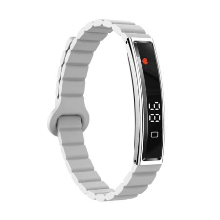 Okoskarkötő iSEN B3, Ezüst+Feher, Szilikon, 18mAh, Pulzusszám- és Vér-oxigénszint Mérő, Alvás- és Tevékenységkövetés, Női Egészség, Mesterséges Intelligencia Asszisztens, Mágneses Töltés [4]
