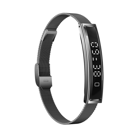 Okoskarkötő iSEN B3, Fekete, Rozsdamentes acél, 18mAh, Pulzusszám- és Vér-oxigénszint Mérő, Alvás- és Tevékenységkövetés, Női Egészség, Mesterséges Intelligencia Asszisztens, Mágneses Töltés [5]