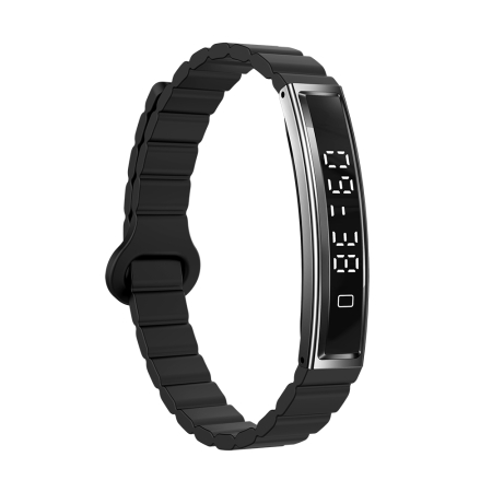 Okoskarkötő iSEN B3, Fekete+Ezüst, Szilikon, 18mAh, Pulzusszám- és Vér-oxigénszint Mérő, Alvás- és Tevékenységkövetés, Női Egészség, Mesterséges Intelligencia Asszisztens, Mágneses Töltés [5]