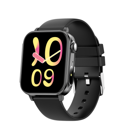 iSEN V96 Okosóra, Fekete, 1.83" HD, Pulzusszám, Vérnyomás, Véroxigén (SpO2), Hívás Funkció, 280 mAh, IP67, Szilikon Szíj, DaFit Alkalmazás, Zenevezérlés, Időjárás, Android 5.2 / iOS 9.0 [3]