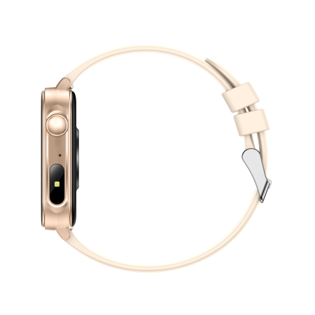 iSEN V96 Okosóra, Krém, 1.83" HD, Pulzusszám, Vérnyomás, Véroxigén (SpO2), Hívás Funkció, 280 mAh, IP67, Szilikon Szíj, DaFit Alkalmazás, Zenevezérlés, Időjárás, Android 5.2 / iOS 9.0 [10]