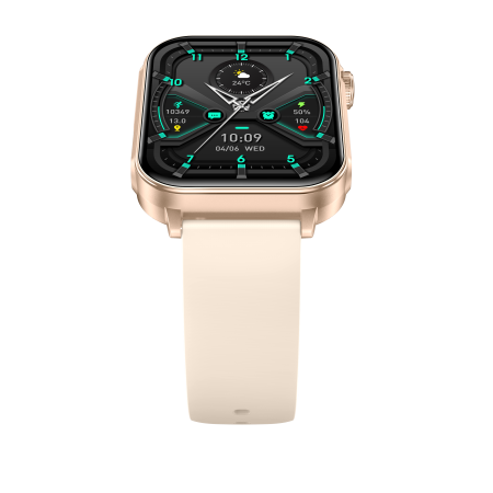 iSEN V96 Okosóra, Arany, 1.83" HD, Pulzusszám, Vérnyomás, Véroxigén (SpO2), Hívás Funkció, 280 mAh, IP67, Szilikon Szíj, DaFit Alkalmazás, Zenevezérlés, Időjárás, Android 5.2 / iOS 9.0 [10]