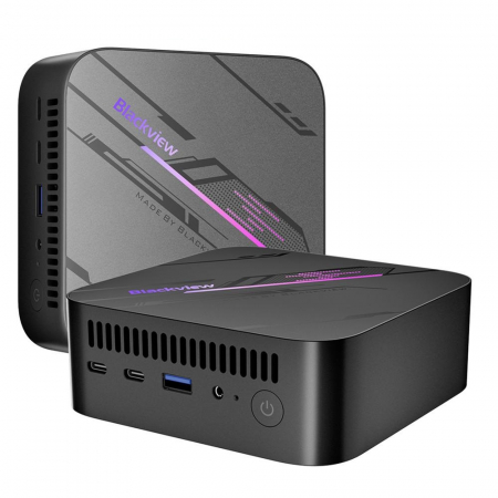Lifestyle - Mini PC Blackview MP100 Fekete, AMD Ryzen 5 7430U, akár 4.3GHz, 16GB DDR4, 512GB SSD, Windows 11 Home, WiFi 6, 4K 144Hz UHD