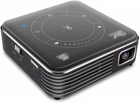 TV és projektorok - Mini proiector portabil DLP CSQ C99 Gri, 120", 3D, Decodare 4K, 2GB RAM, 16GB ROM, Android 9, Wifi 2.4/5G, Bluetooth 5, QuadCore, 3000mAh