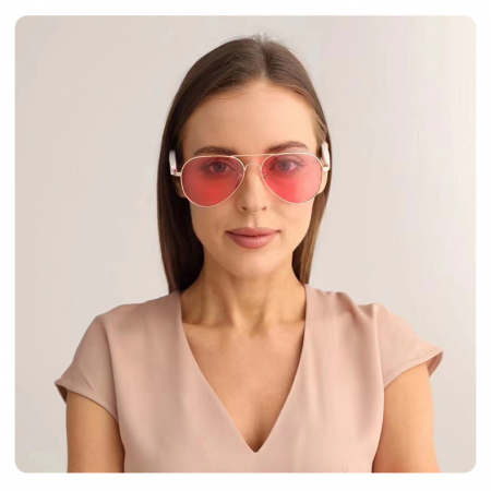 Polarizált okos napszemüveg iSEN MZ01, Pink, Uniszex, Anti-UV380, Beépített mikrofon és hangszóró, Zene és Bluetooth hívások, 60mAh [1]